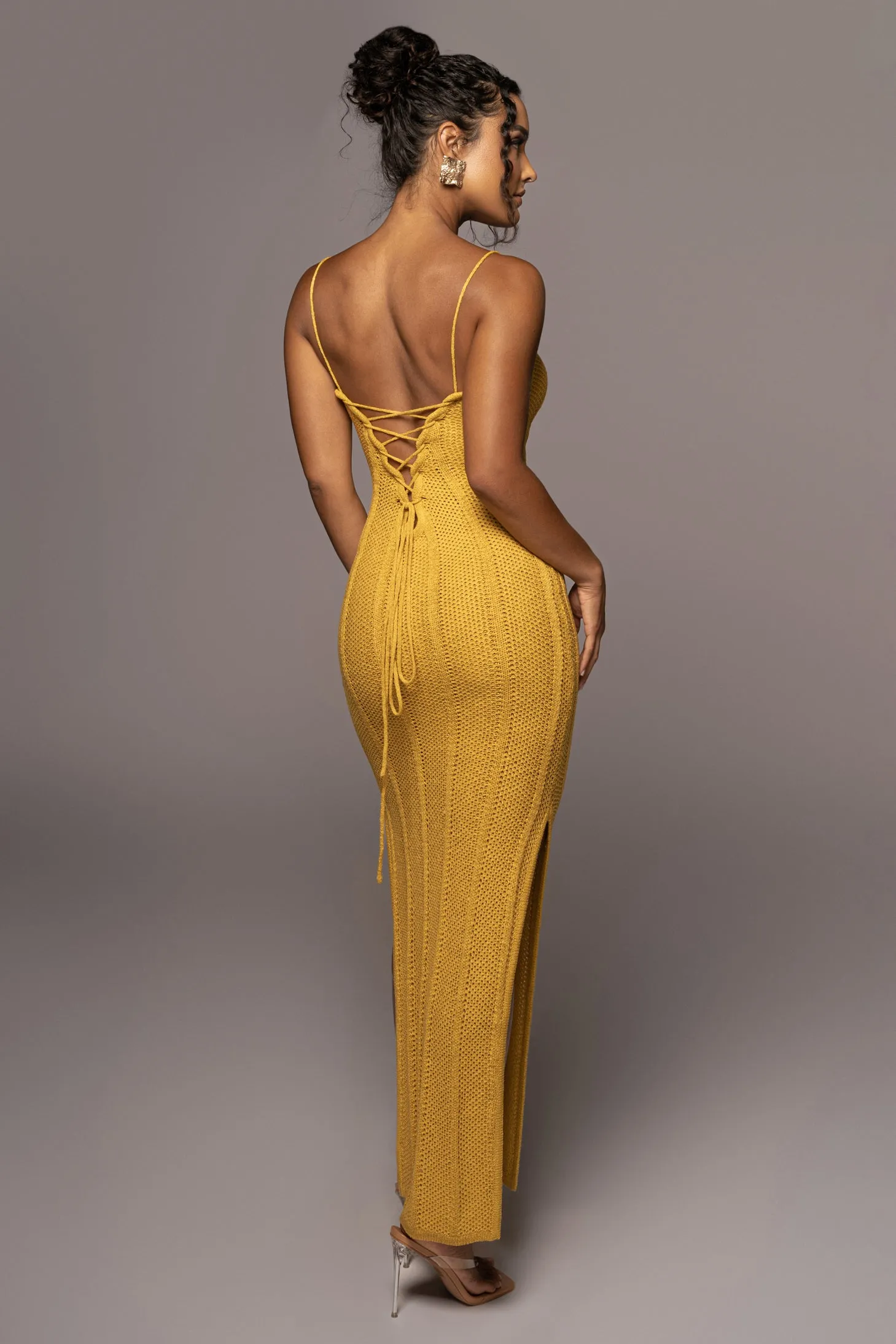 Yellow Cabana Views Crochet Dress